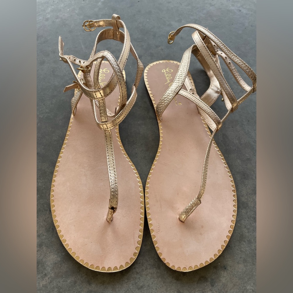 Lily Pulitzer Gold Strappy Sandals